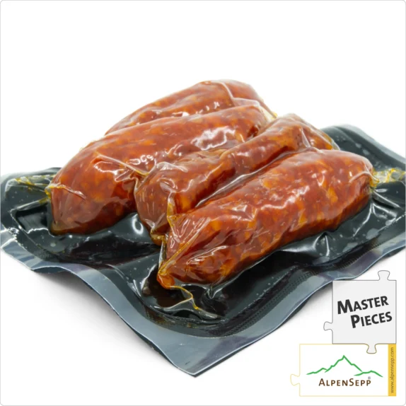 SALAMI BITER HOT | SALAMI BEISSERLE | Spicy snack sausage with chili made from pork | Savory PREMIUM sausage variety | 4 pieces 9 SALAMI BITER HOT | Spicy snack sausage with chili made from pork | Savory PREMIUM sausage variety | 4 pieces