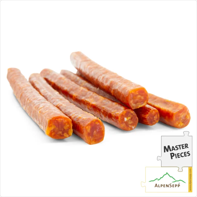 SALAMI STICKS SPICY | Mini Salami Sausages made from Pork | PREMIUM Sausage Variety | 6 Pieces