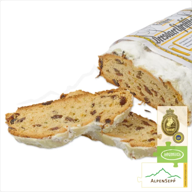 DRESDNER CHRISTSTOLLEN® | Original from Dresden with Ingredients from AlpenSepp® | 1,5 kg Stollen with Real Dairy Butter and Clarified Butter from Hay Milk® | Exclusively by Pre-Order