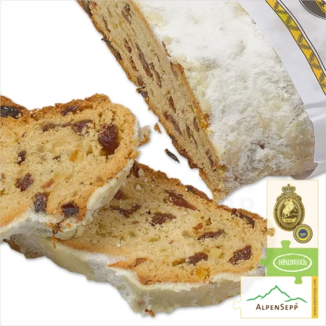 DRESDNER CHRISTSTOLLEN® | Original from Dresden with Ingredients from AlpenSepp® | 1,5 kg Stollen with Real Dairy Butter and Clarified Butter from Hay Milk® | Exclusively by Pre-Order