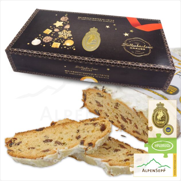 DRESDNER CHRISTSTOLLEN® | Original from Dresden with Ingredients from AlpenSepp® | 1,5 kg Stollen with Real Dairy Butter and Clarified Butter from Hay Milk® | Exclusively by Pre-Order