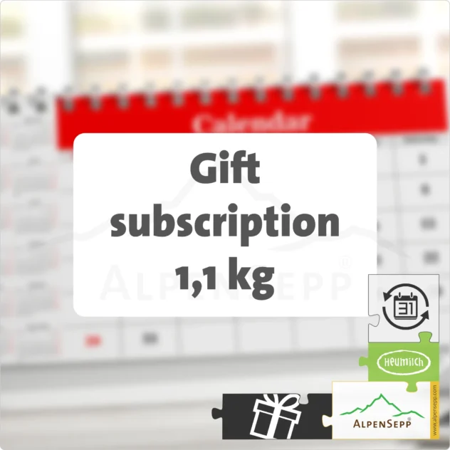 GIFT SUBSCRIPTION MOUNTAIN CHEESE + SEMI HARD CHEESE – 1,1 KG | GESCHENKSABO BERG- & SCHNITTKÄSE | ends automatically | 5x alternating DELUXE cheese variety per delivery | choose delivery and duration