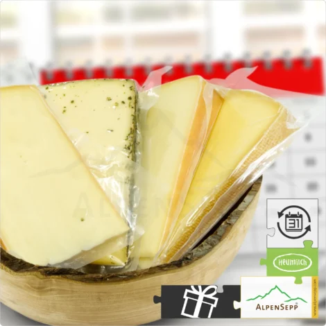 GIFT SUBSCRIPTION SEMI-HARD CHEESE - 1 KG | lactose-free | ends automatically | 5x alternating DELUXE cheese variety per delivery | choose delivery and duration