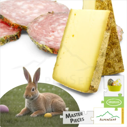 EASTER NEST Gourmet Box – Exquisite Cheese & Sausage Variations for Your Easter Brunch | with 10% Discount 1 EASTER NEST | Gourmet Box for Easter 2025 with Alpine Cheese and Masterpieces Sausage for the Easter Brunch | with 10% Price Advantage