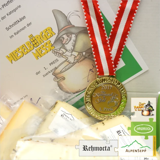 GOLD MEDAL CHEESE BOX from Rehmer Sennhus | GOLDMEDAILLE KÄSEBOX | 5 different cheeses | We celebrate with you!