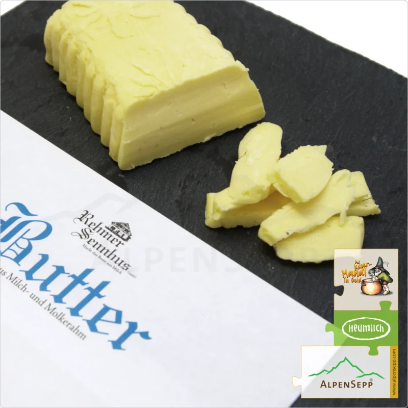 PREMIUM BUTTER from the Alpine Dairy | THE BEST, intense Heumilch® flavor experience from raw milk | limited weekly contingent, available each Monday | 250 gram