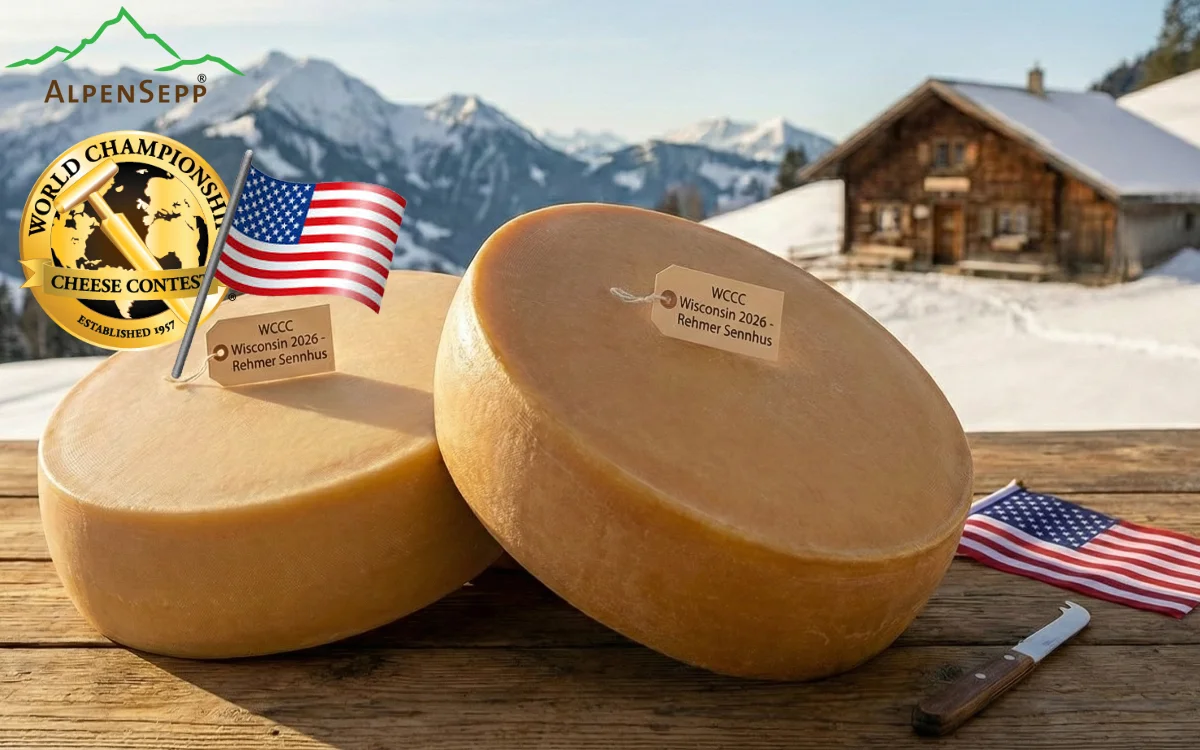 From the Alps to America: Rehmer Sennhus is taking part in the World Championship Cheese Contest 2026 USA 1 World Championship Cheese Contest 2026 | Rehmer Sennhus with mountain cheese participation