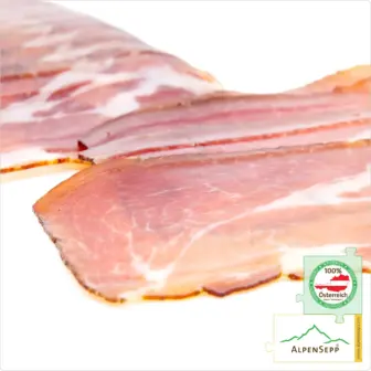 Sliced Enzianspeck | Richly Smoked & Air-Dried | 100% from Austria – 200 Grams – Juniper-Cured Premium Cuts, Lightly Smoked – Air-Dried Leg Cuts