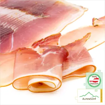 Sliced Ham Bacon | Lightly Smoked and Air-Dried | 100% from Austria – 200 Grams